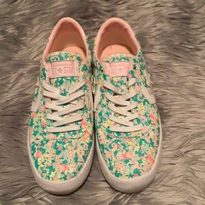 EUC CONVERSE floral shoes